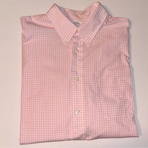 Brooks Brothers Pink/White Gingham Checked Regent Button Down Cotton Shirt | XL
